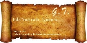 Gündisch Tamara névjegykártya